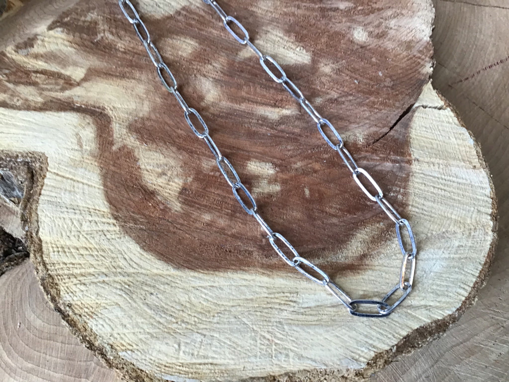 Silver Paper Clip Necklace