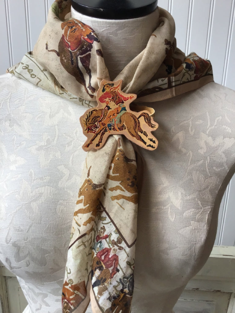 XOXO Art Leather Hand Drawn Art Scarf Slide