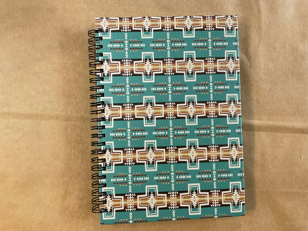 Turquoise Aztec Journal  Notebook 8.5" X 6"