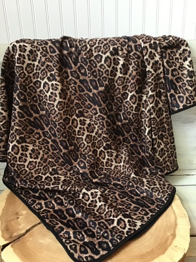 Black Aztec & Leopard Print Blanket