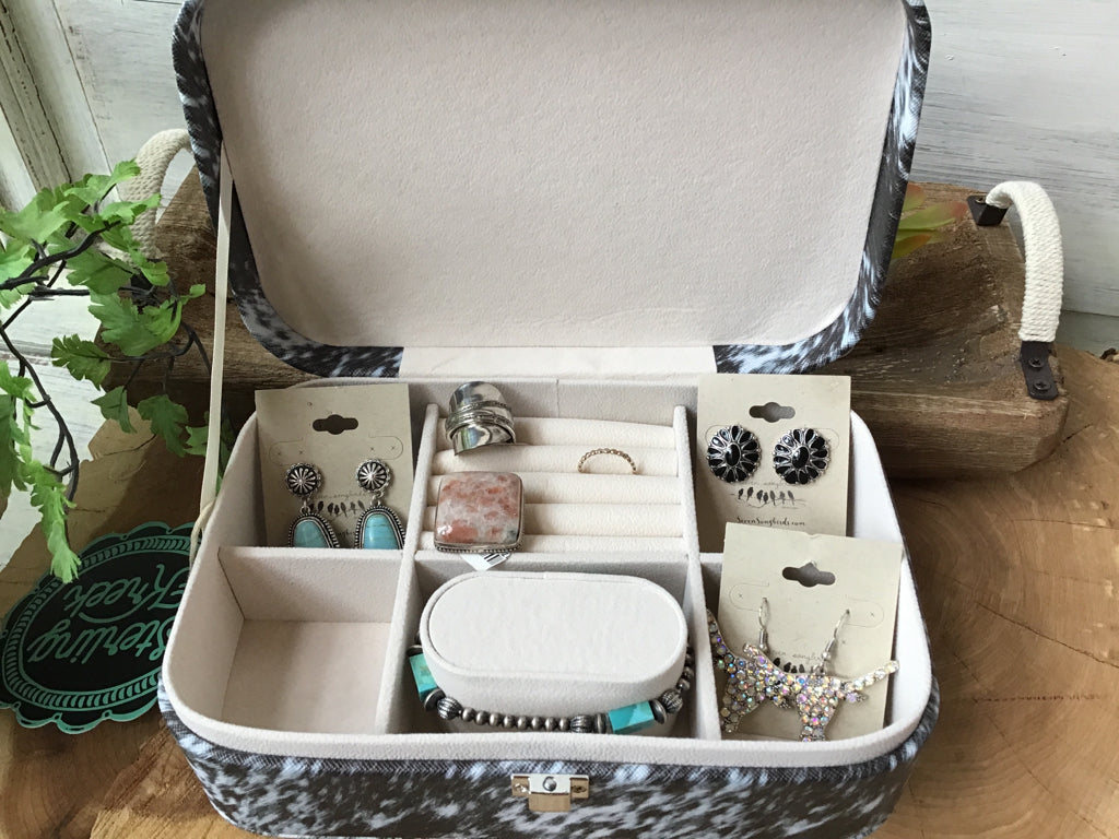 Cowhide Jewelery Tote Box