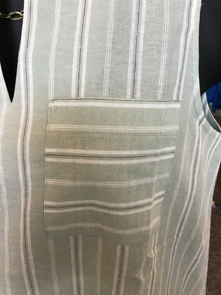 Mint Cotton Striped Tank - S to XL