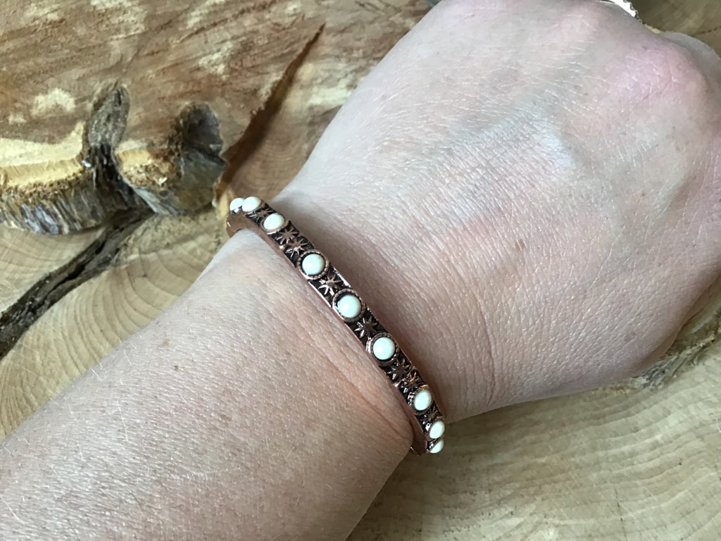 White Buffalo Copper Stretch Bracelet