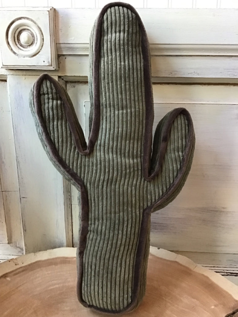 Sage Corduroy Cactus Pillow