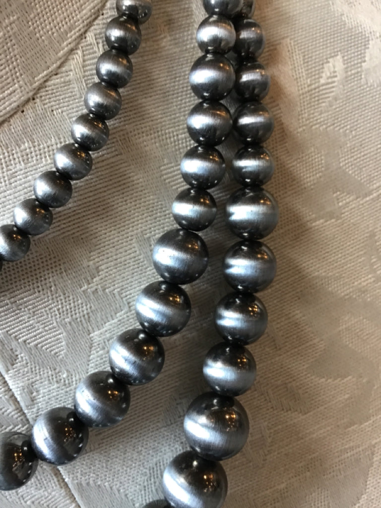 Triple Strand Graduated Navajo Style Pearl Necklace
