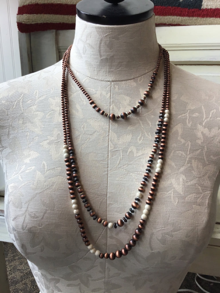 Navajo Style Pearl & Turquoise Layered Necklace