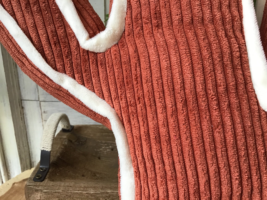 Rust  Corduroy Cactus Pillow