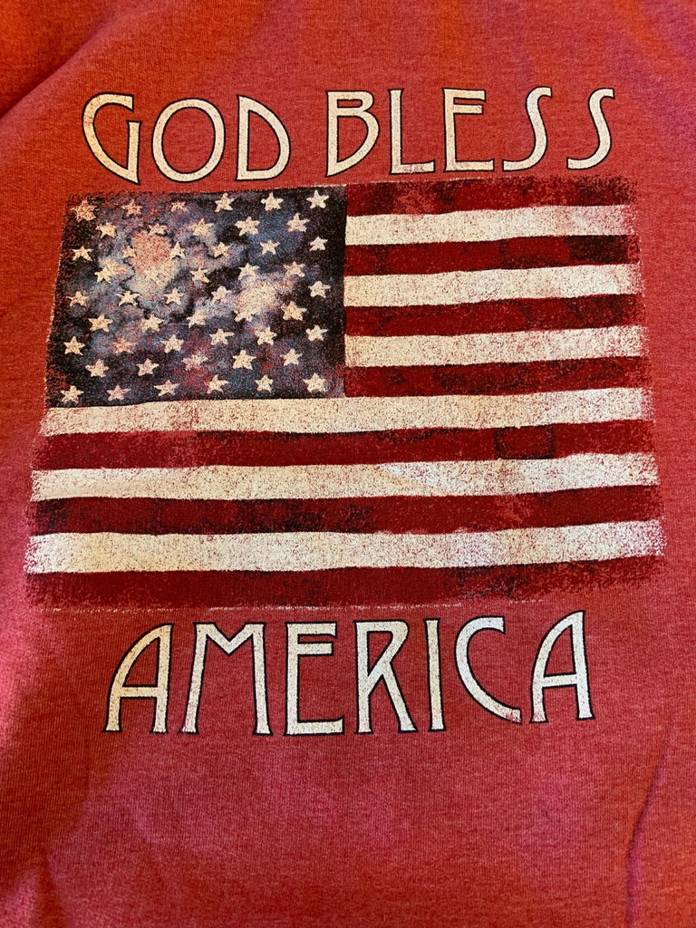 God Bless America Red Sweatshirt S to XL