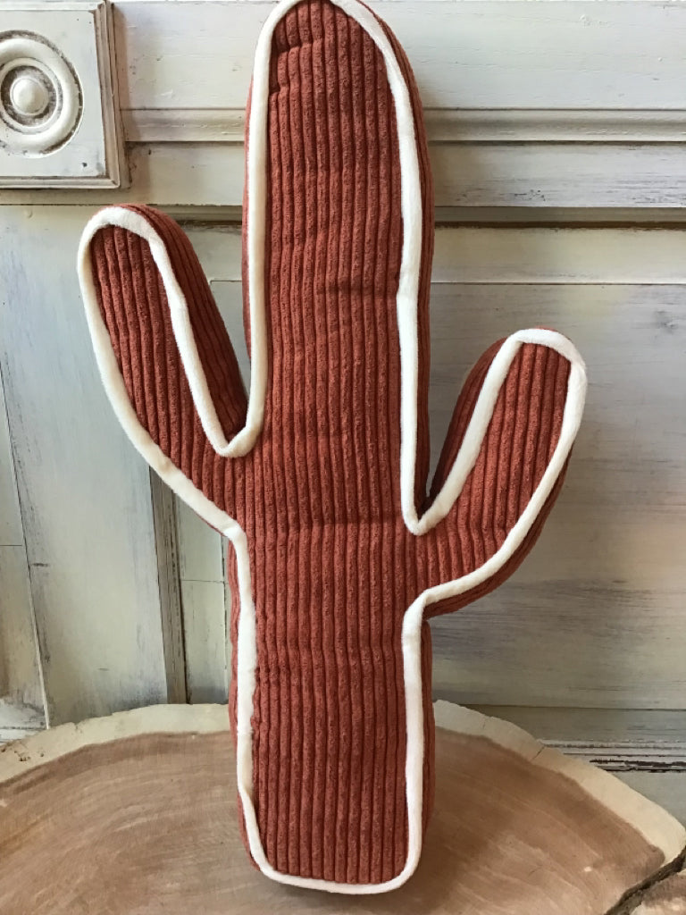 Rust  Corduroy Cactus Pillow