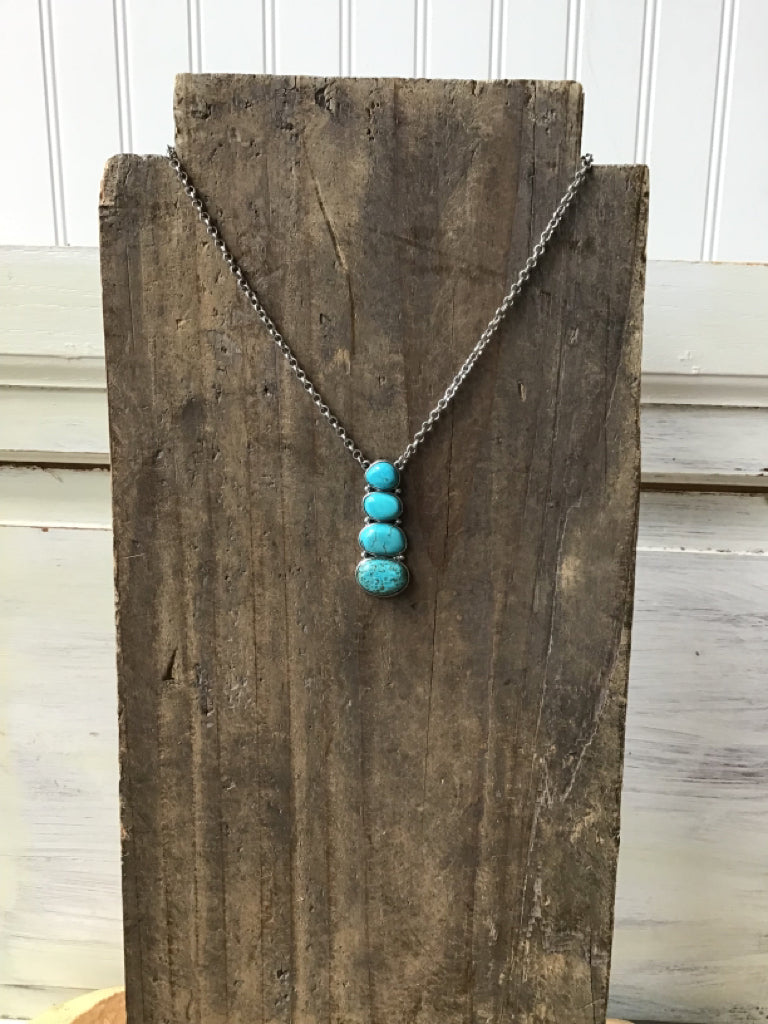 Turquoise Stone Drop Necklace