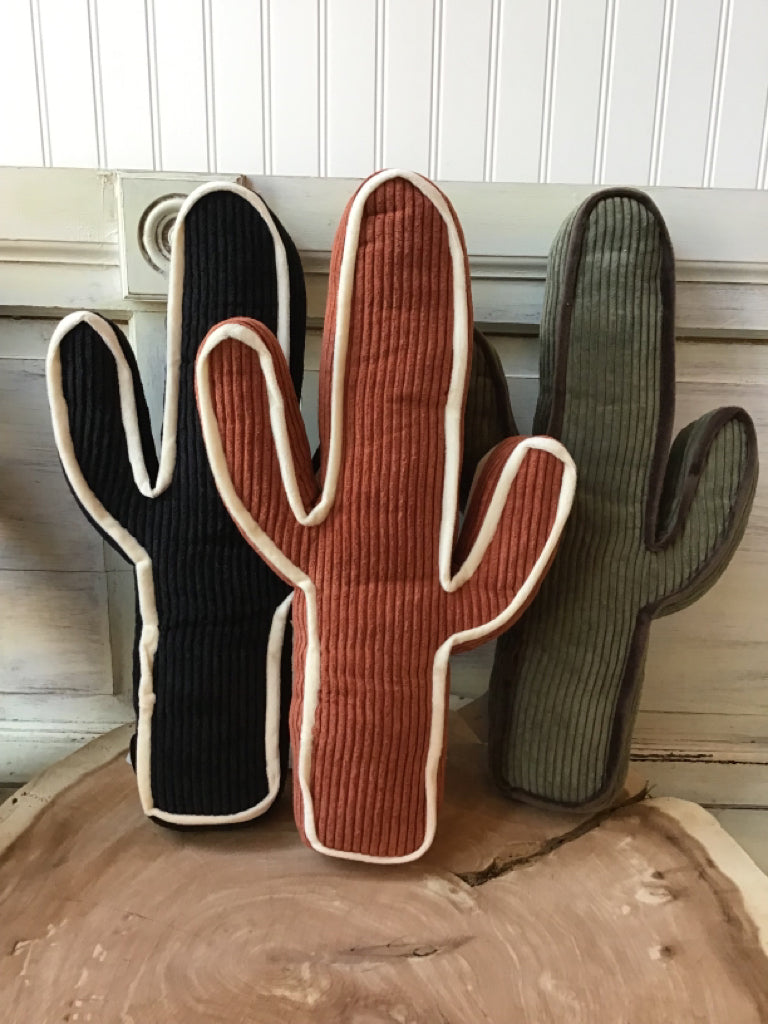 Rust  Corduroy Cactus Pillow