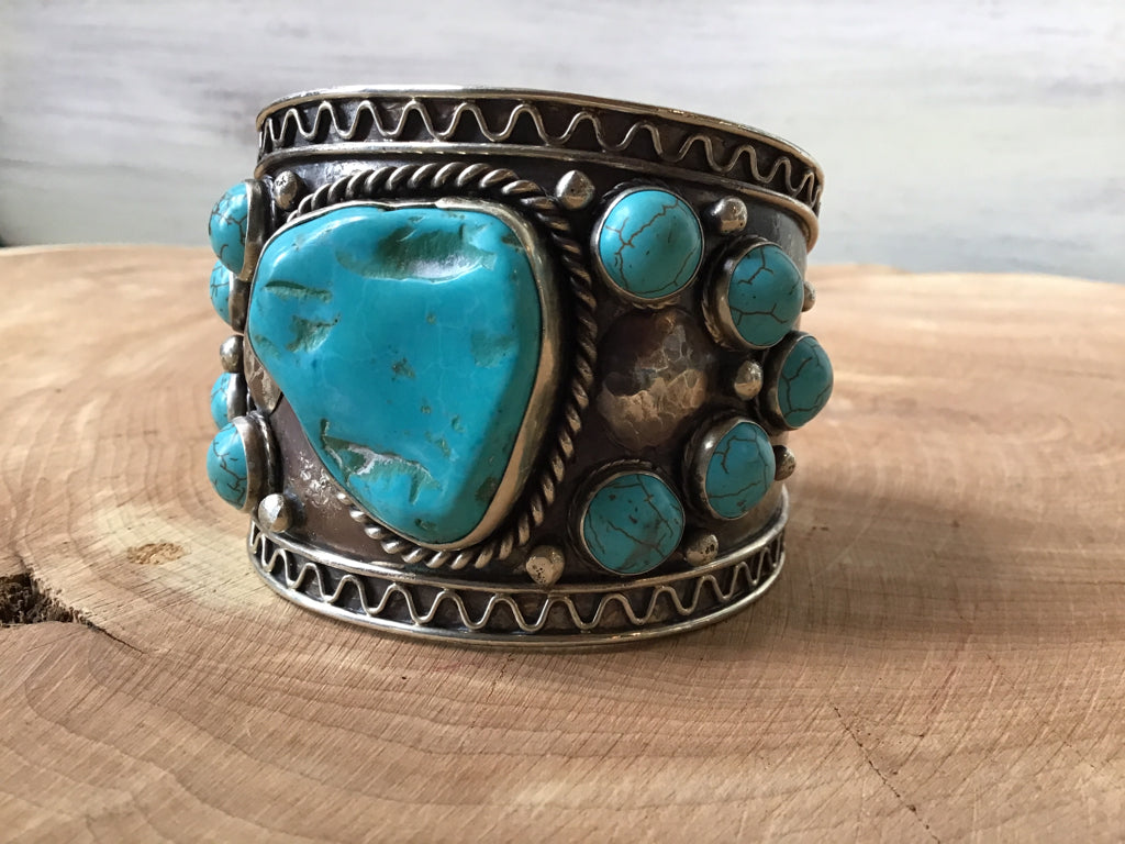 Handmade Silver & Turquoise Cuff Bracelet