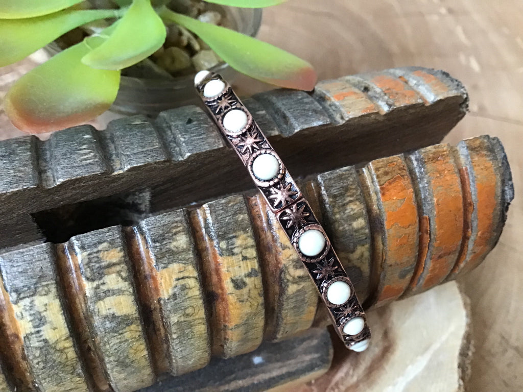 White Buffalo Copper Stretch Bracelet