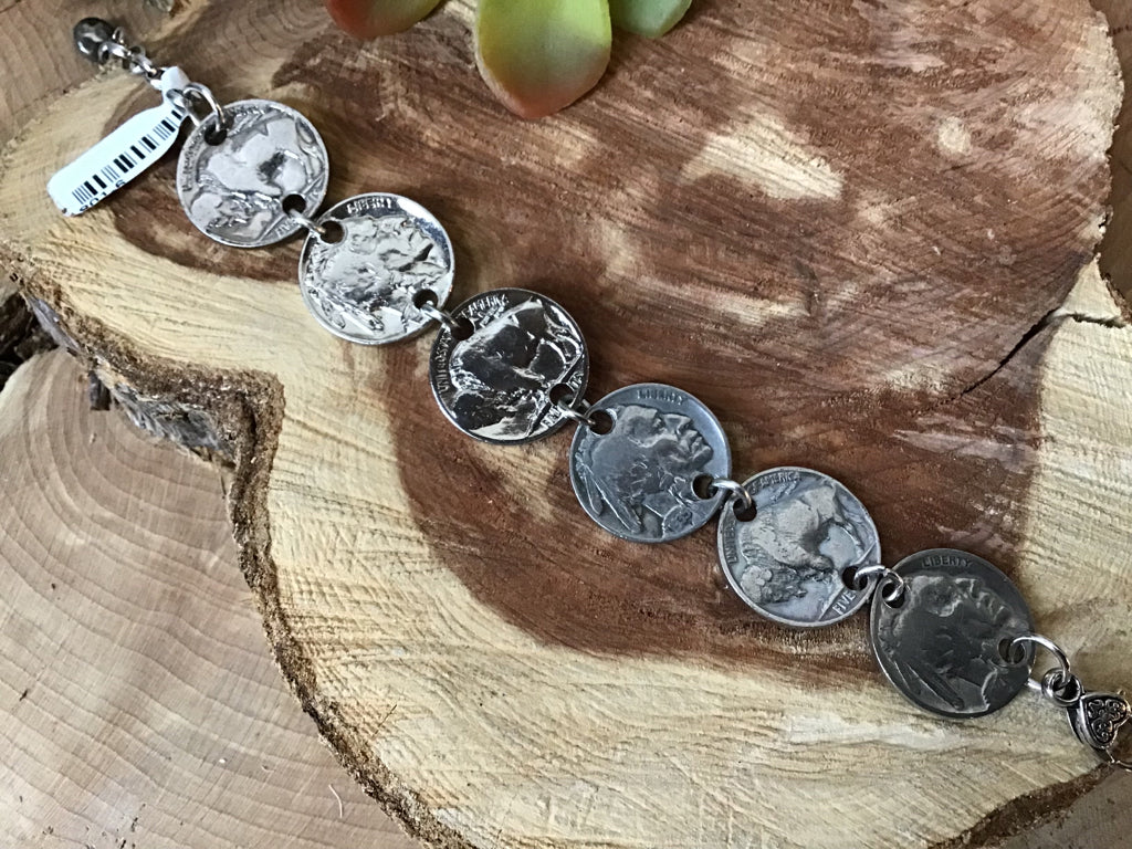 Handmade Real Buffalo Nickel Bracelet