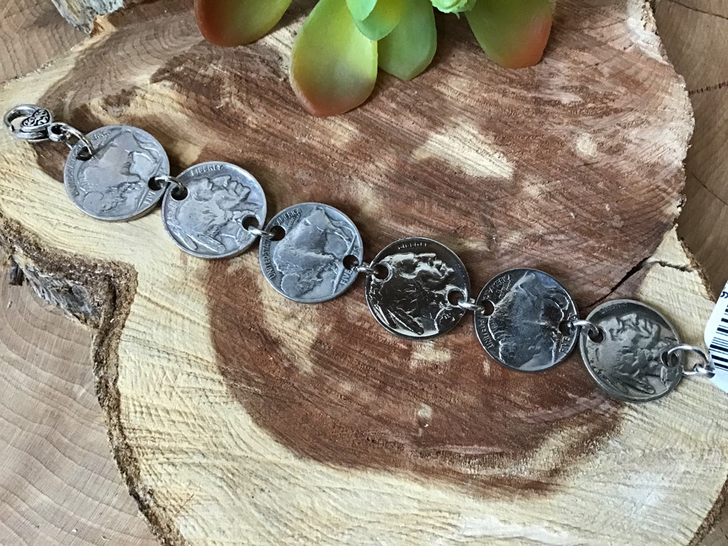 Handmade Real Buffalo Nickel Bracelet