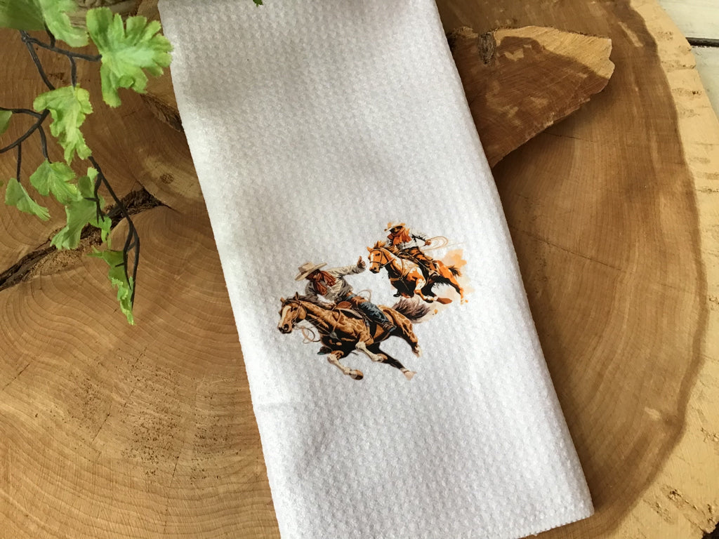 Vintage Cowboys Waffle Towel