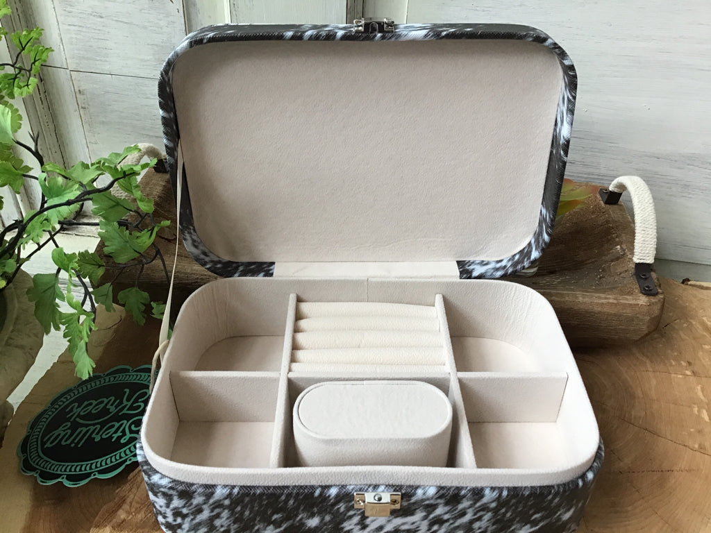 Cowhide Jewelery Tote Box