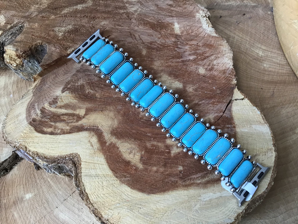 Turquoise Stone Stretch Wand Band Bracelet