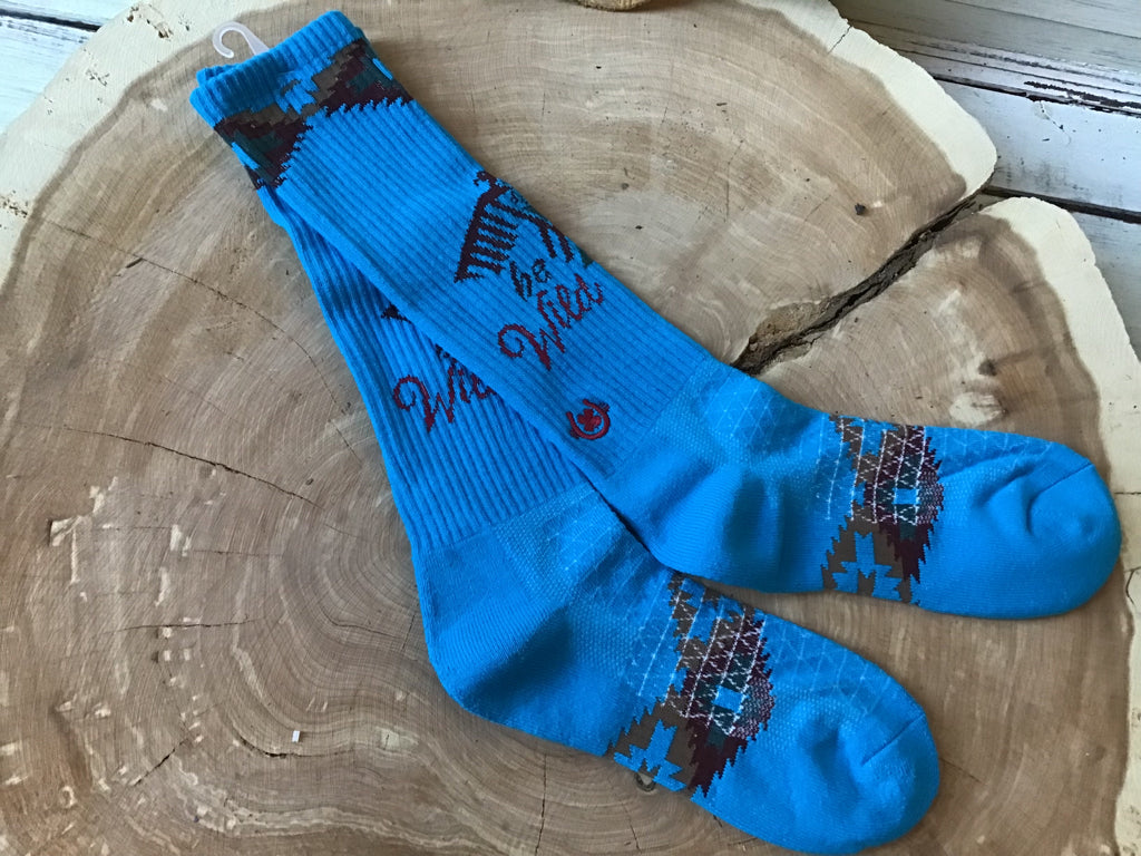 Lucky Chuck Wild & Free Turquoise Perfomance Socks